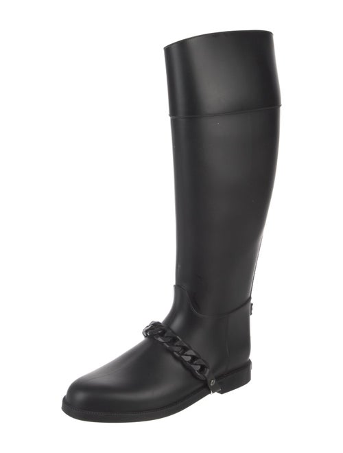 Givenchy Rubber Chain-Link Accents Rain Boots