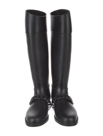 Givenchy Rubber Chain-Link Accents Rain Boots