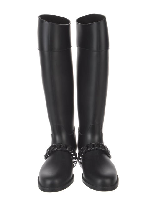 Givenchy Rubber Chain-Link Accents Rain Boots