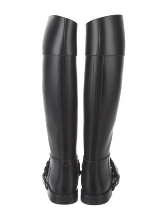 Givenchy Rubber Chain-Link Accents Rain Boots