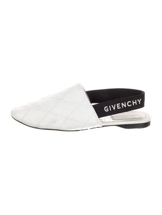 Givenchy Quilted Pattern Leather Slingback Flats
