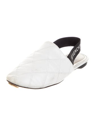 Givenchy Quilted Pattern Leather Slingback Flats