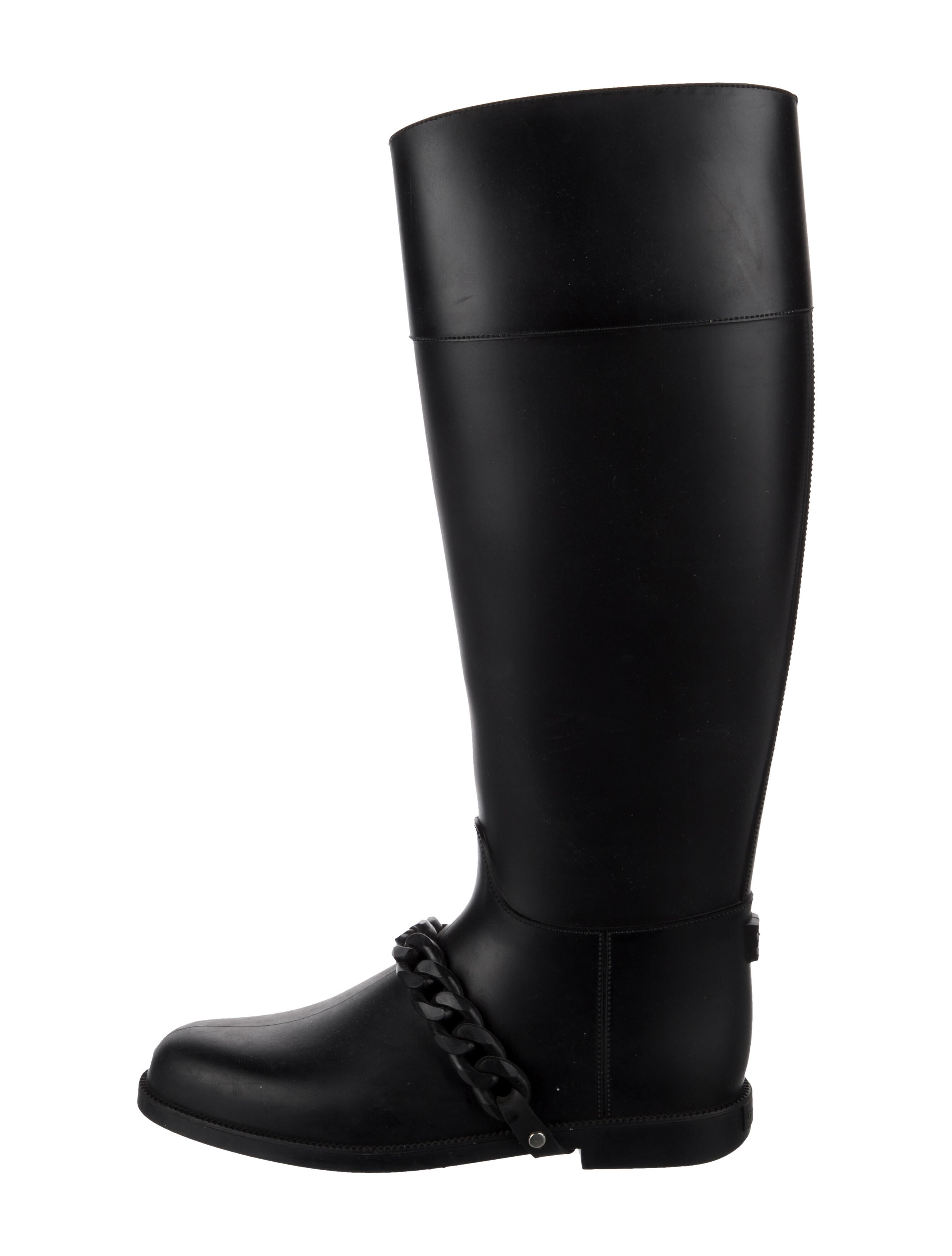Givenchy Rubber Chain-Link Accents Rain Boots