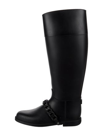 Givenchy Rubber Chain-Link Accents Rain Boots