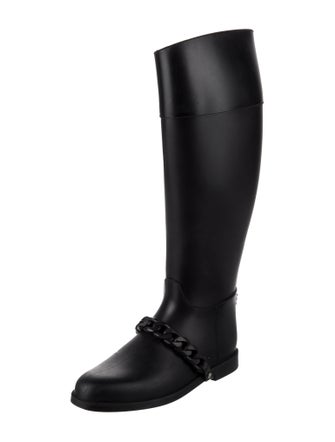Givenchy Rubber Chain-Link Accents Rain Boots