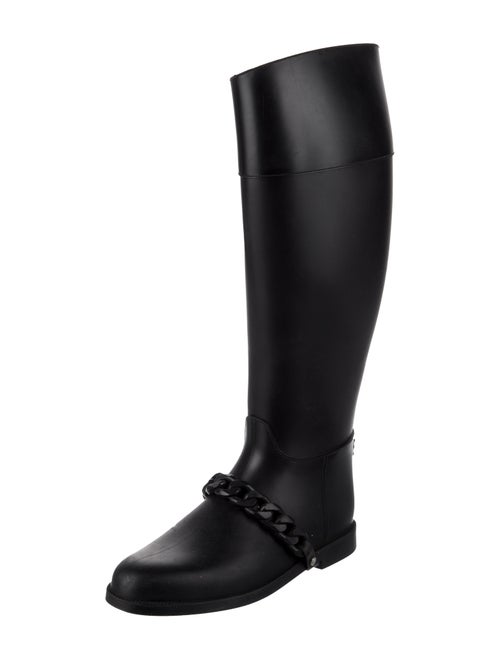 Givenchy Rubber Chain-Link Accents Rain Boots