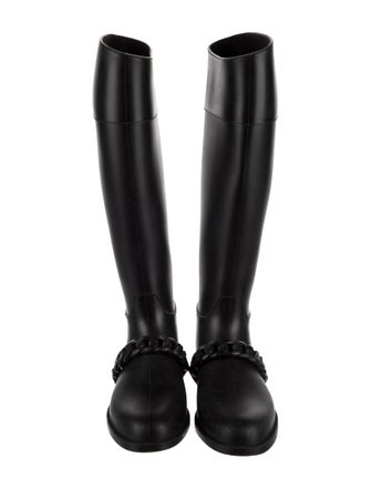 Givenchy Rubber Chain-Link Accents Rain Boots