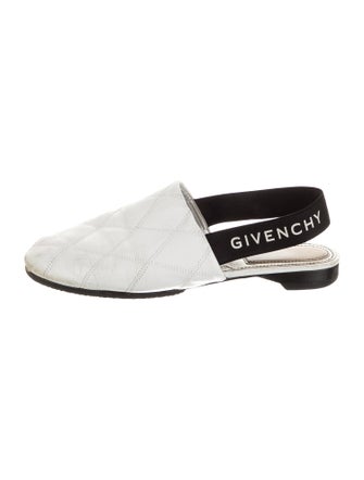 Givenchy Quilted Pattern Leather Slingback Flats