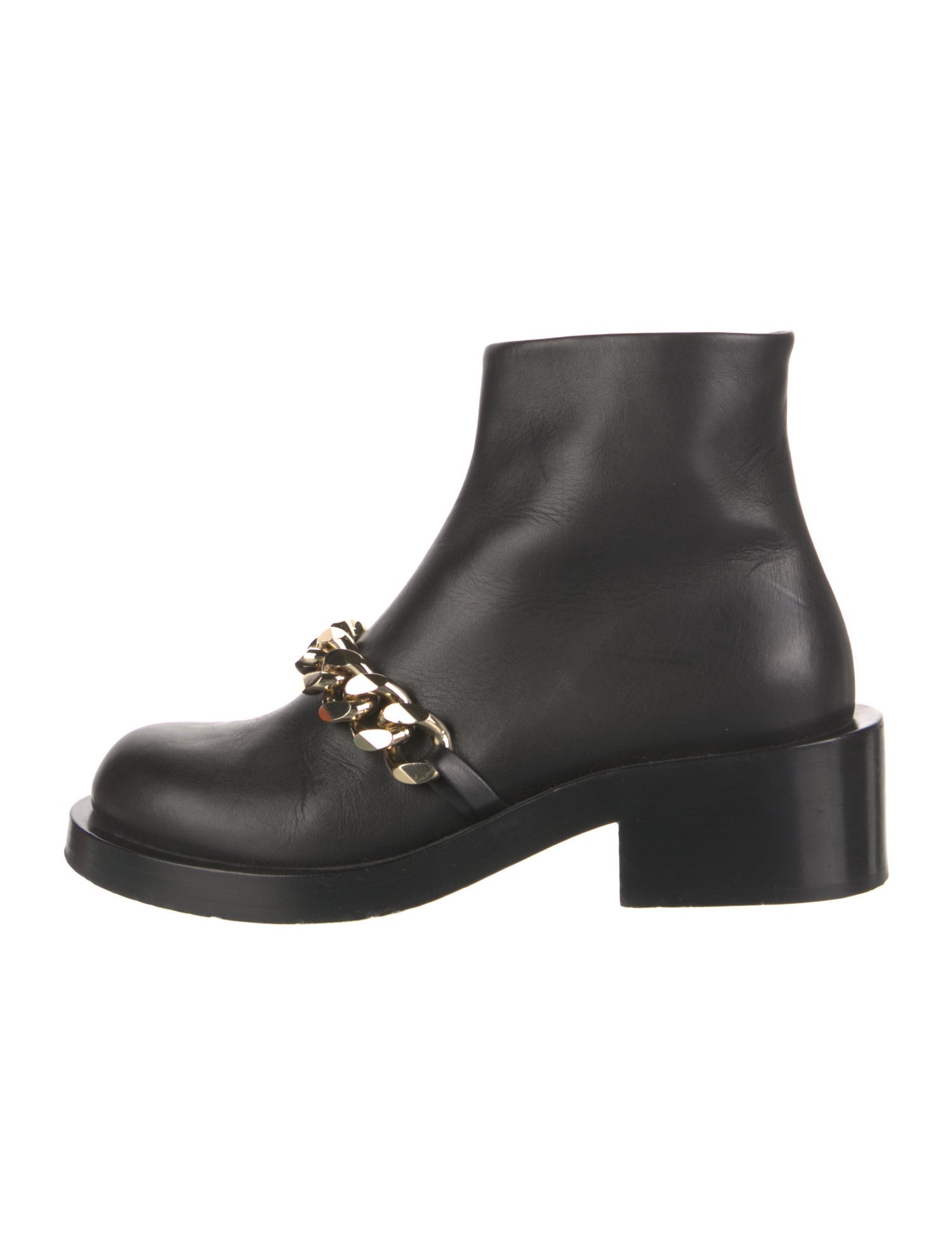 Givenchy Leather Chain-Link Accents Combat Boots
