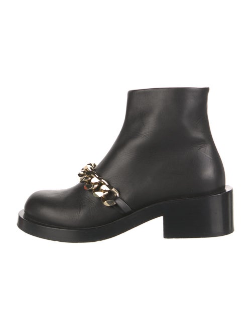 Givenchy Leather Chain-Link Accents Combat Boots