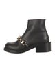 Givenchy Leather Chain-Link Accents Combat Boots