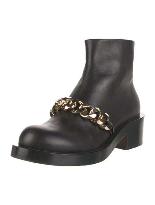 Givenchy Leather Chain-Link Accents Combat Boots