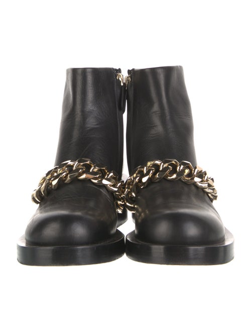 Givenchy Leather Chain-Link Accents Combat Boots