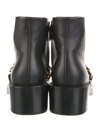 Givenchy Leather Chain-Link Accents Combat Boots