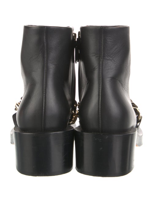 Givenchy Leather Chain-Link Accents Combat Boots