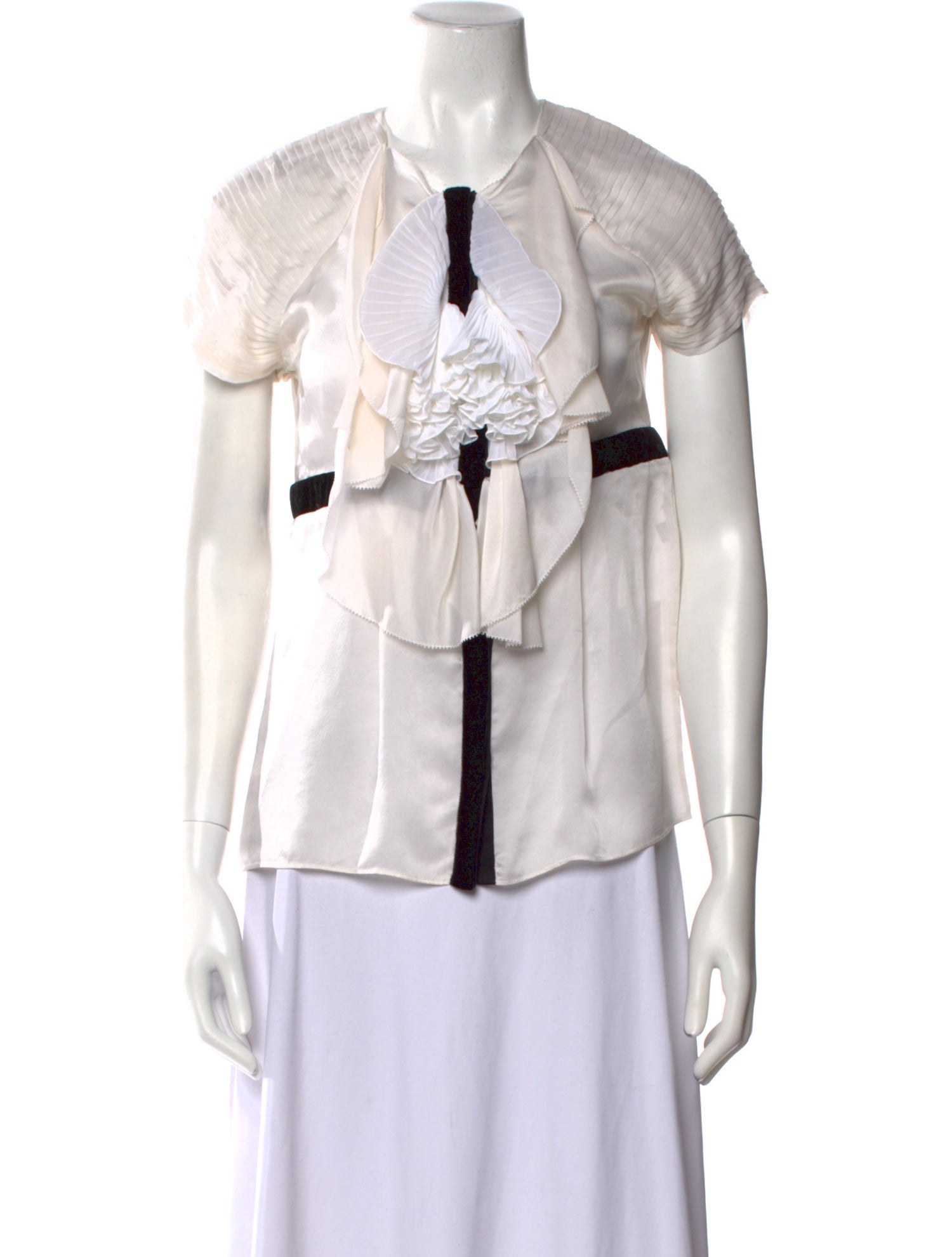 Givenchy V-Neck Short Sleeve Blouse