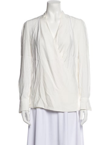 Givenchy Tops V-Neck Long Sleeve Blouse S