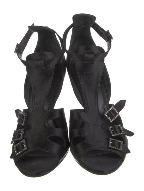 Givenchy Satin Crystal Embellishments T-Strap Pumps