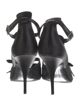 Givenchy Satin Crystal Embellishments T-Strap Pumps