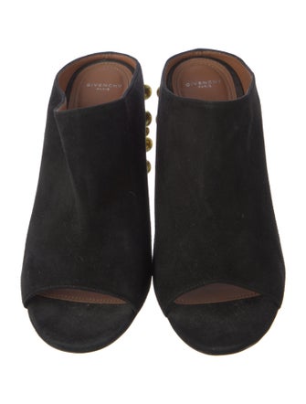 Givenchy Faux Pearl Accents Suede Slides