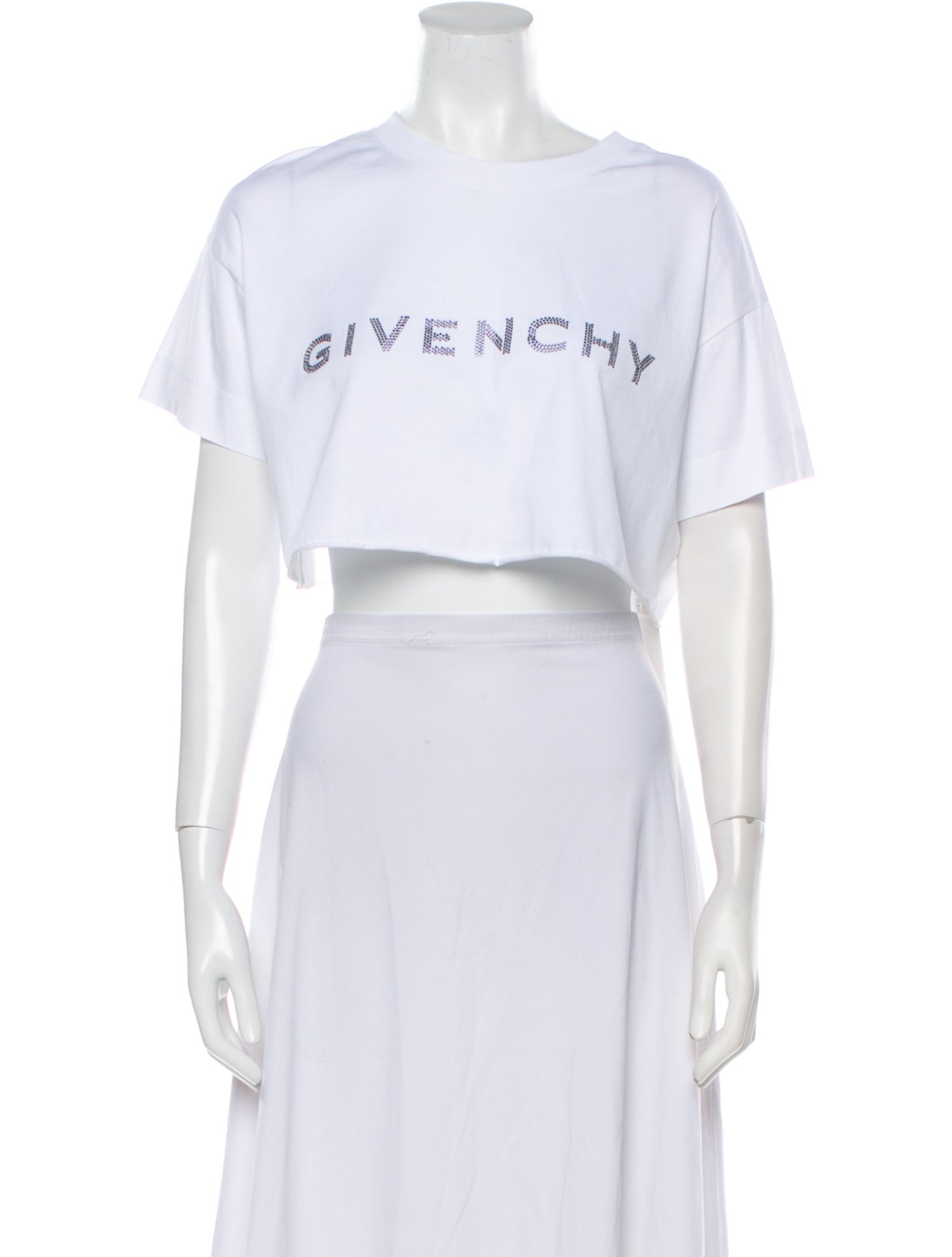Givenchy Graphic Print Crew Neck Crop Top