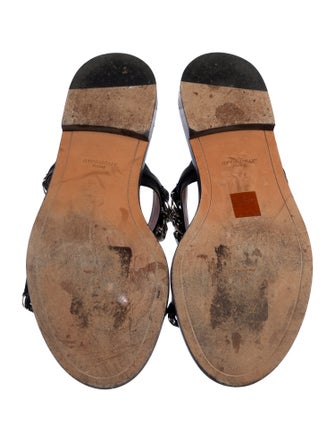Givenchy Leather Chain-Link Accents Slides