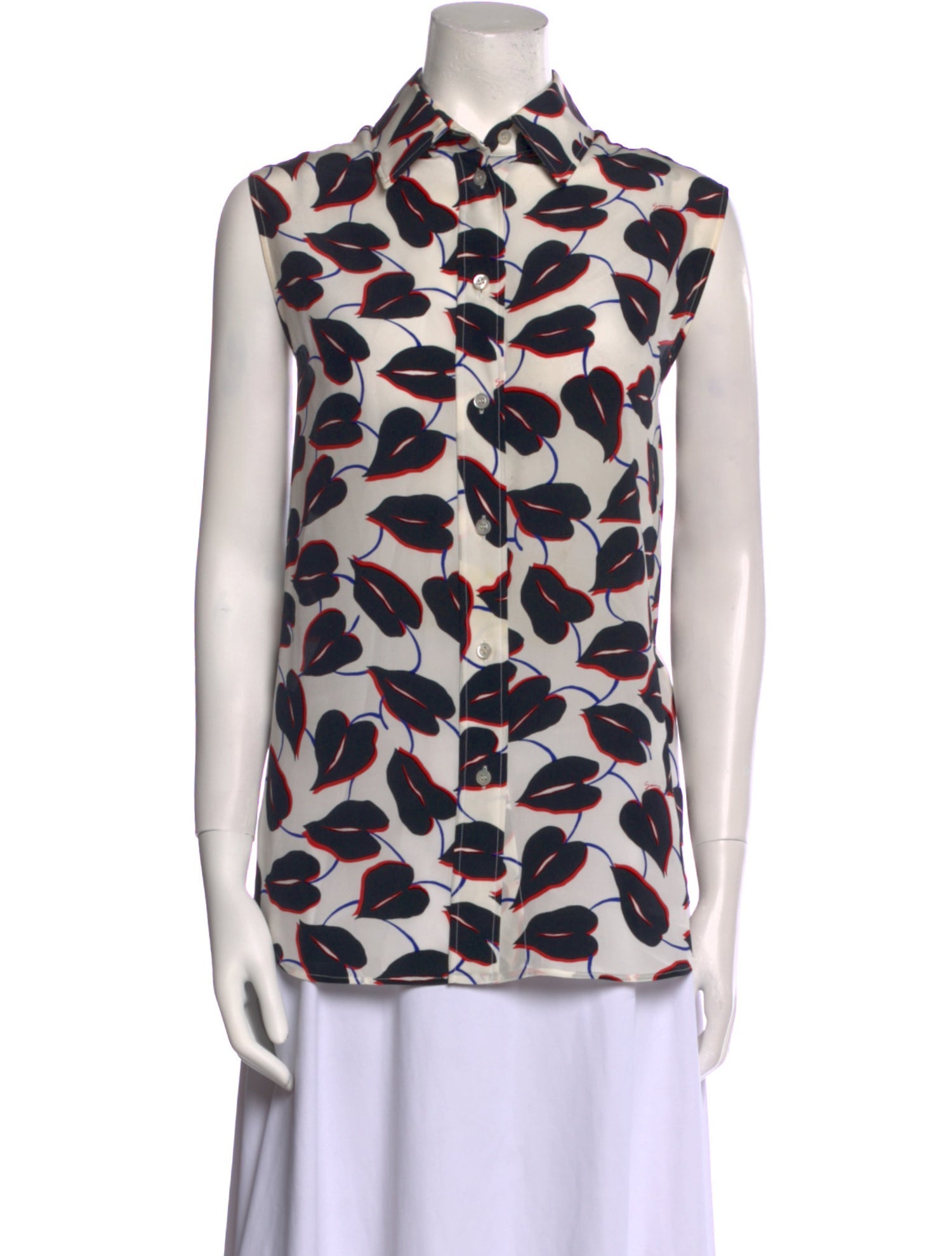 Givenchy Silk Printed Button-Up Top