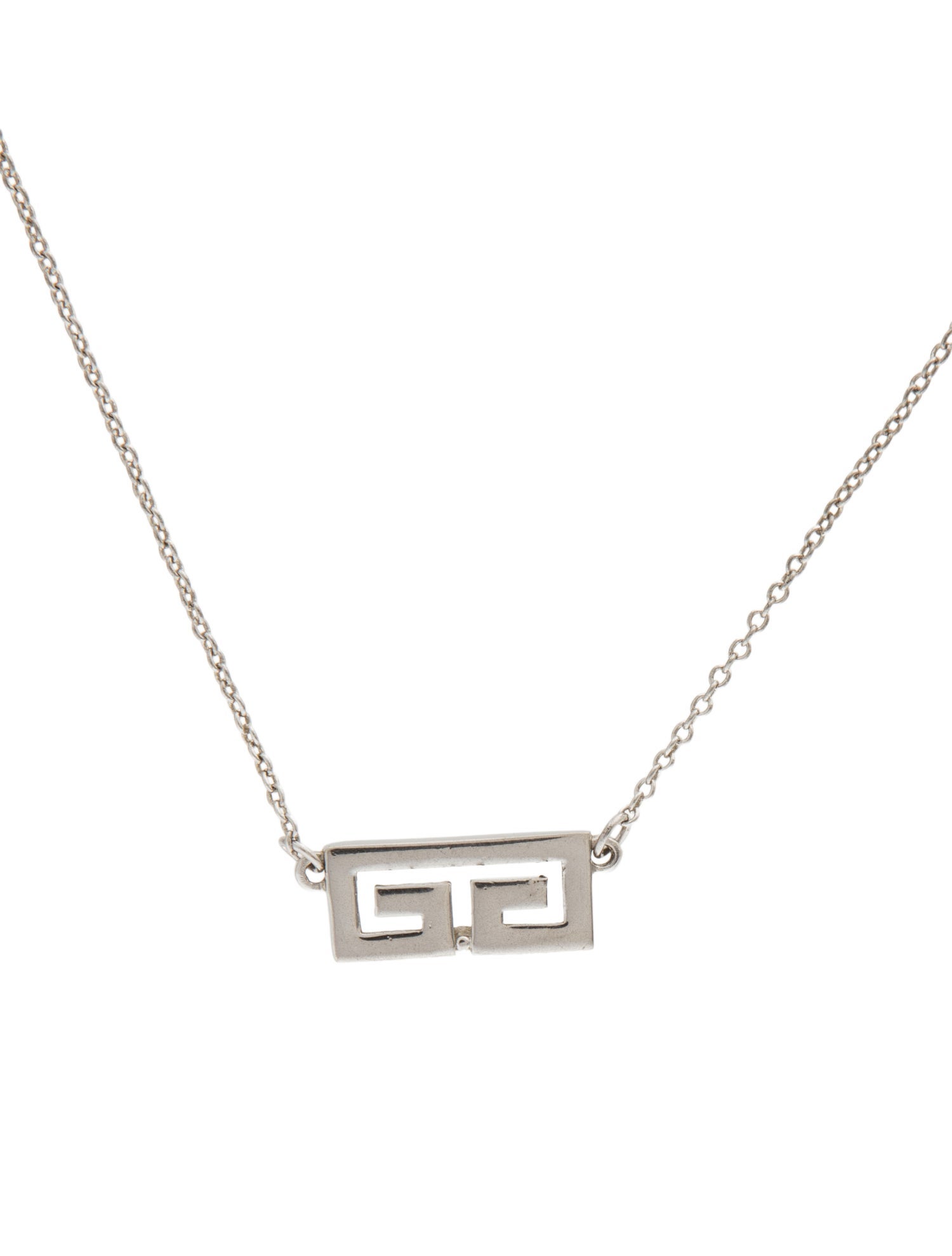 Givenchy Vintage GG Pendant Necklace - Silver-Tone Metal