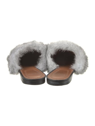 Givenchy Leather Fur Trim Mules