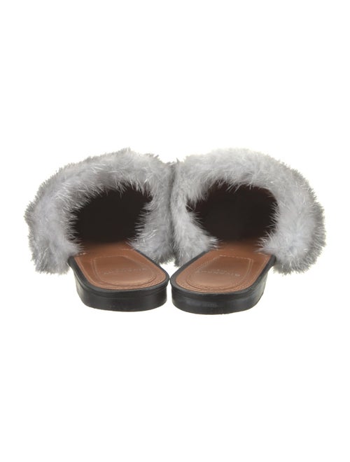 Givenchy Leather Fur Trim Mules