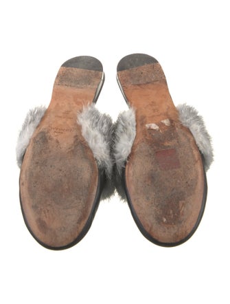 Givenchy Leather Fur Trim Mules