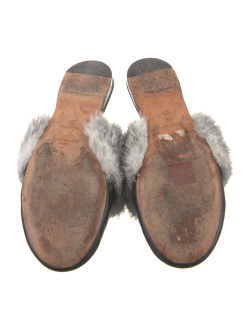 Givenchy Leather Fur Trim Mules