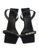 Givenchy Leather Chain-Link Accents Slingback Sandals