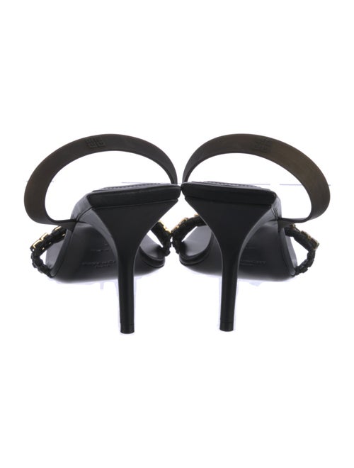 Givenchy Leather Chain-Link Accents Slingback Sandals