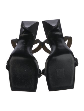 Givenchy Leather Chain-Link Accents Slingback Sandals