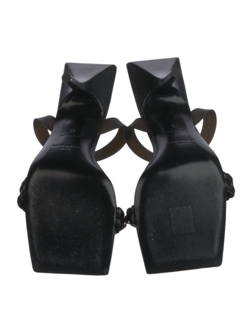 Givenchy Leather Chain-Link Accents Slingback Sandals