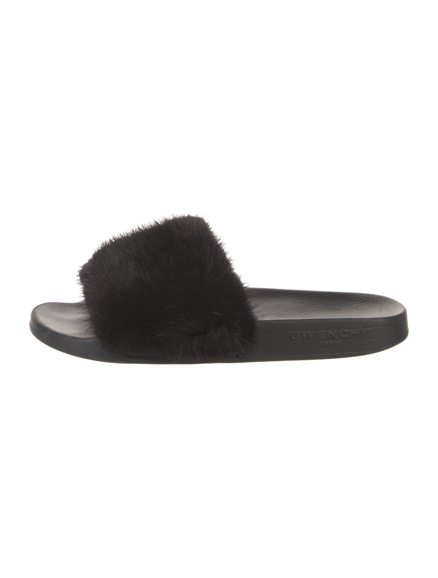 Givenchy Rubber Fur Trim Slides
