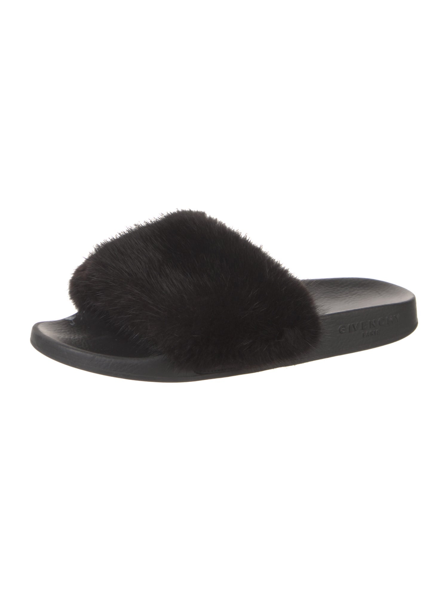 Givenchy Rubber Fur Trim Slides