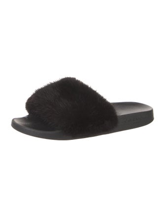 Givenchy Rubber Fur Trim Slides