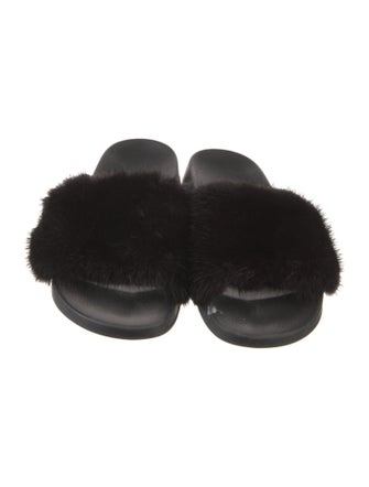 Givenchy Rubber Fur Trim Slides