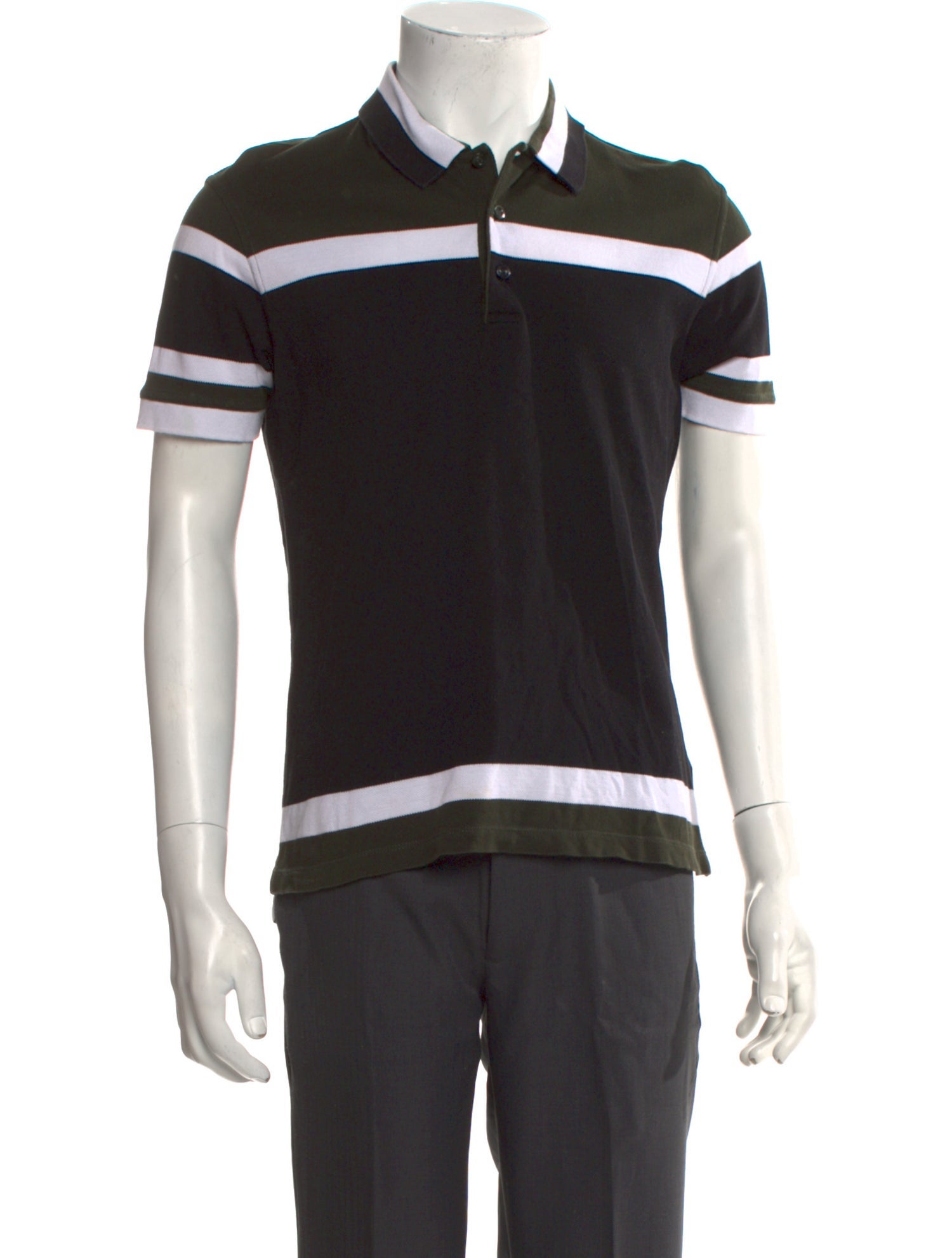 Givenchy Striped V-Neck Polo Shirt