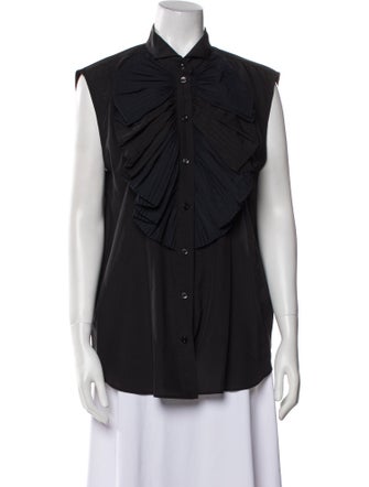 Givenchy Silk Sleeveless Button-Up Top