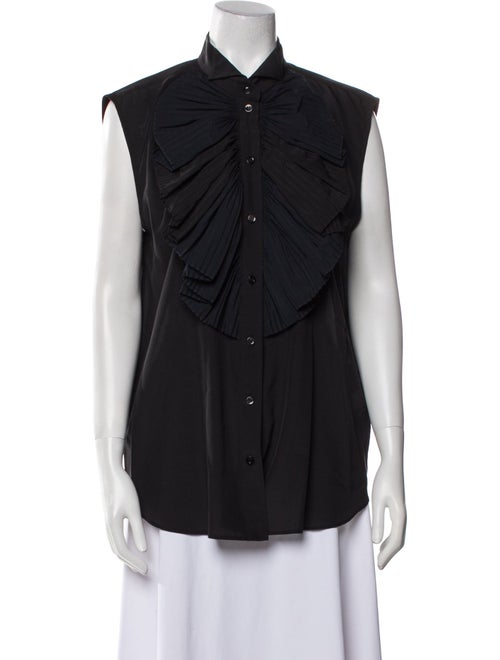 Givenchy Silk Sleeveless Button-Up Top