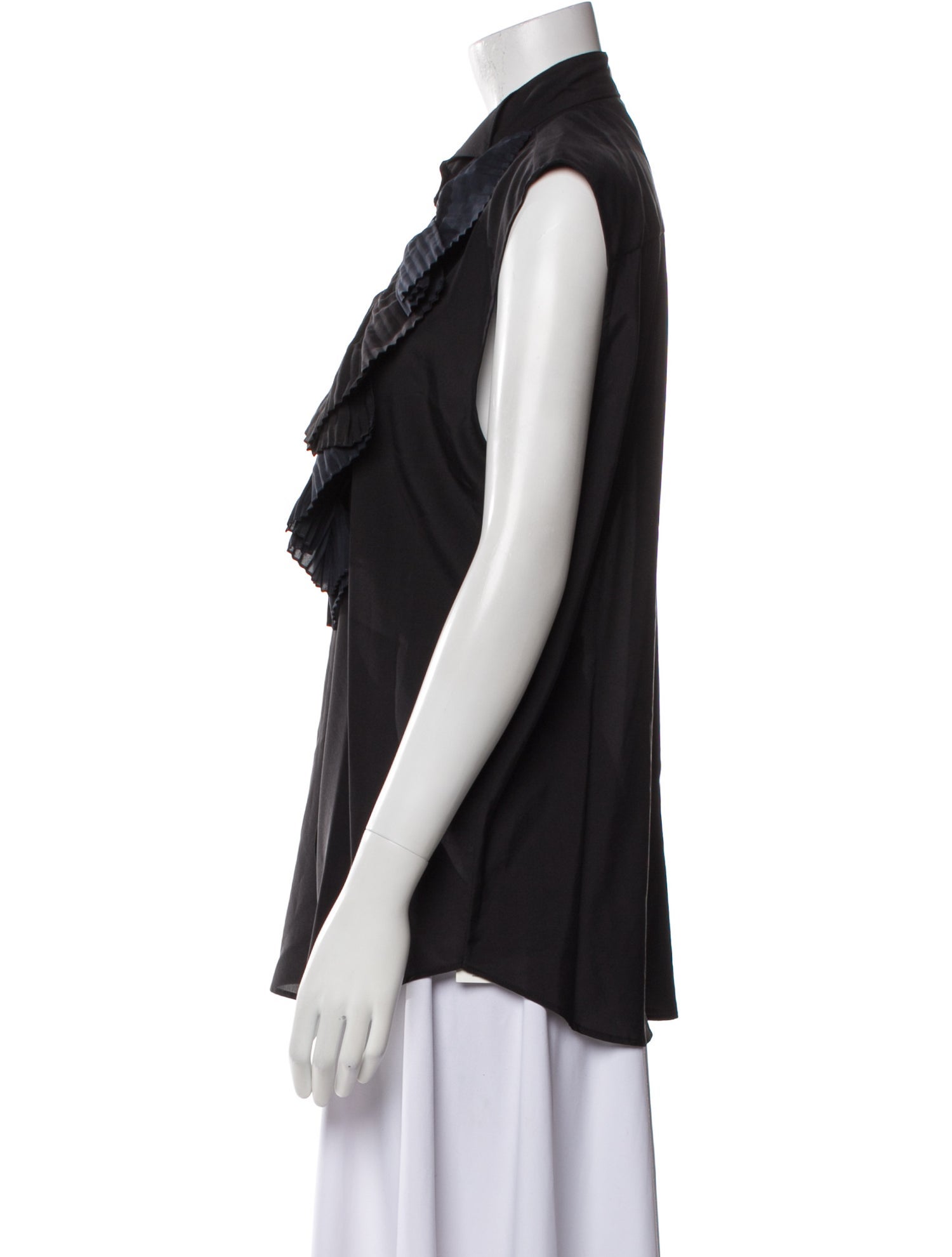 Givenchy Silk Sleeveless Button-Up Top