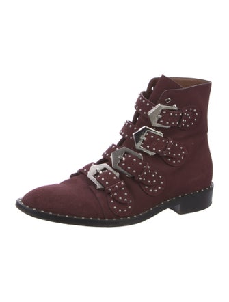 Givenchy Suede Studded Accents Combat Boots
