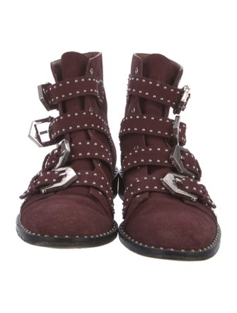 Givenchy Suede Studded Accents Combat Boots