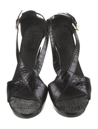 Givenchy Leather Printed Slingback Sandals