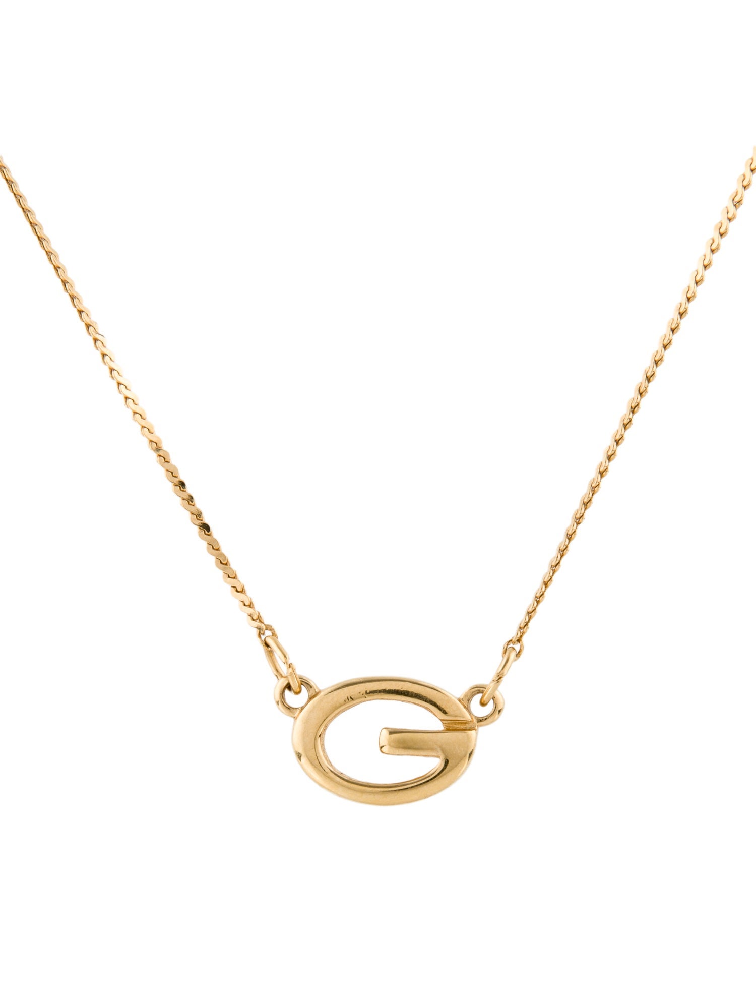 Givenchy Vintage Oval 'G' Pendant Necklace