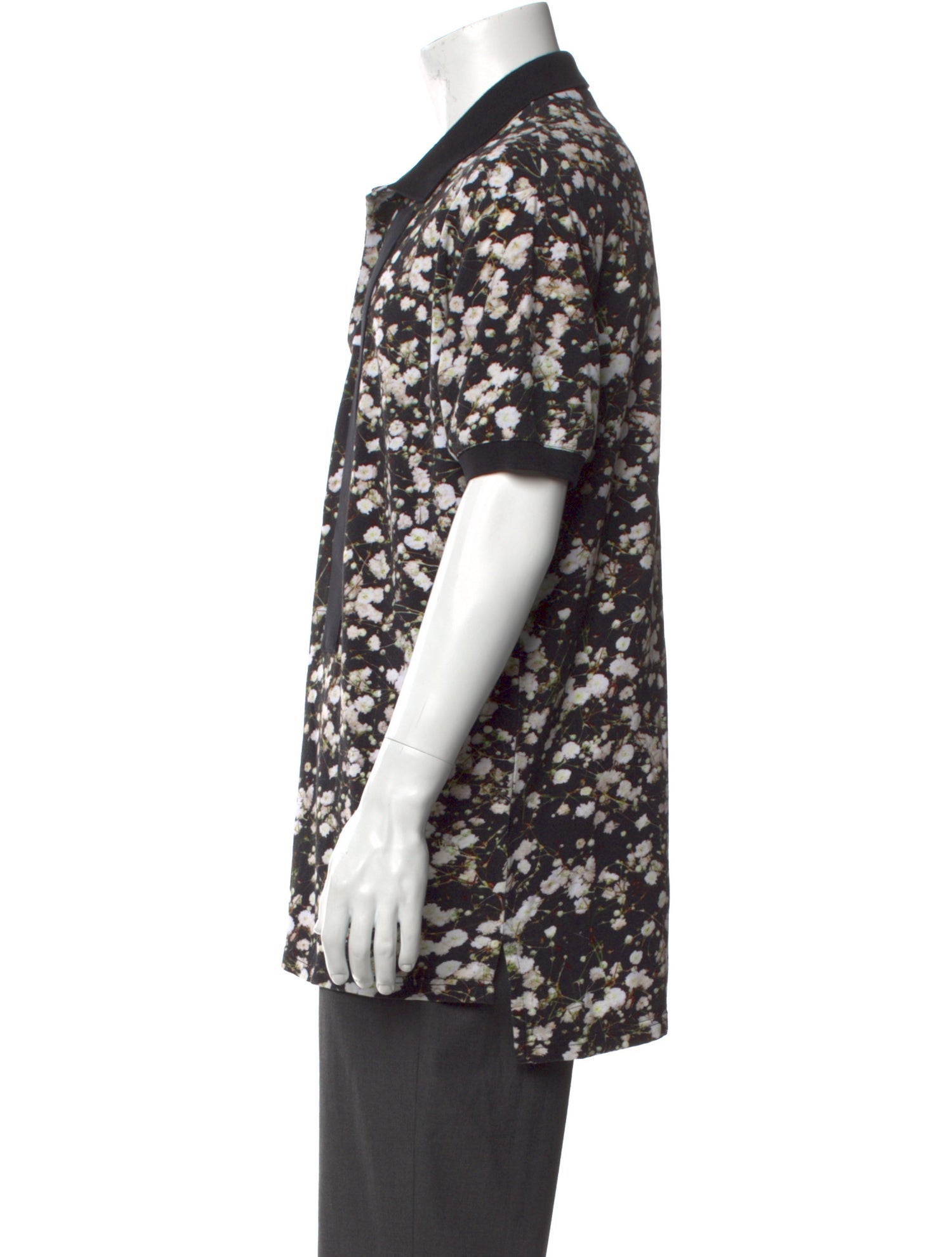 Givenchy Floral Print Collar Polo Shirt