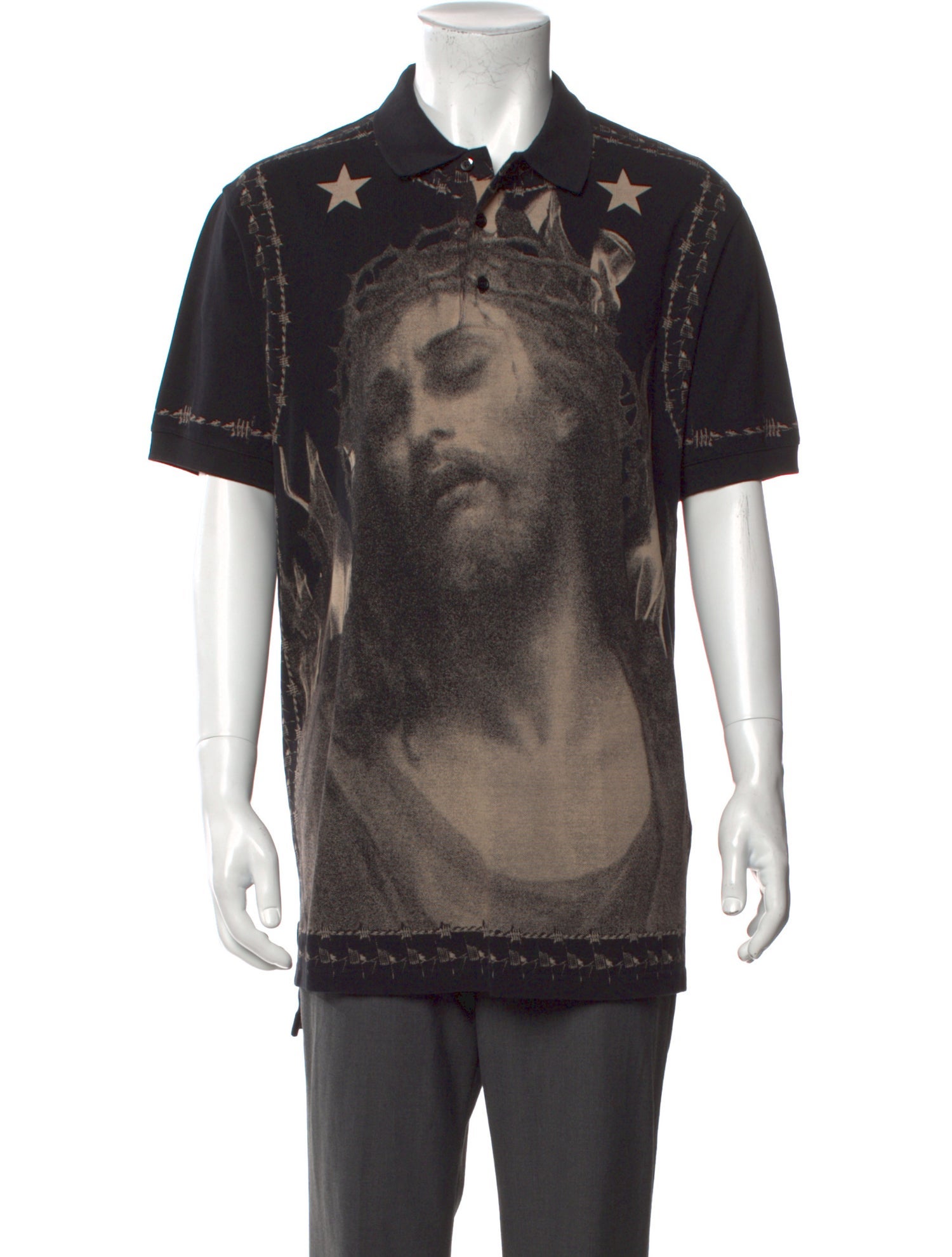 Givenchy Printed Collar Polo Shirt